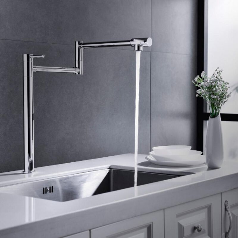 Pot-Shaped Folding Kitchen Faucet with Extended Handle