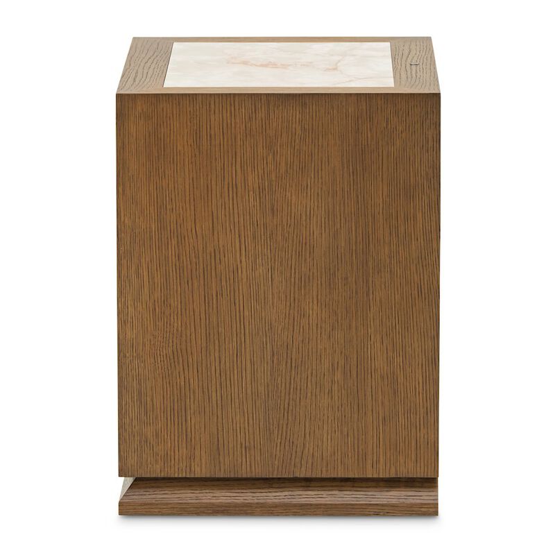 Portrait 1-Drawer Nightstand with LED Lights - Sienna Brown image number 3