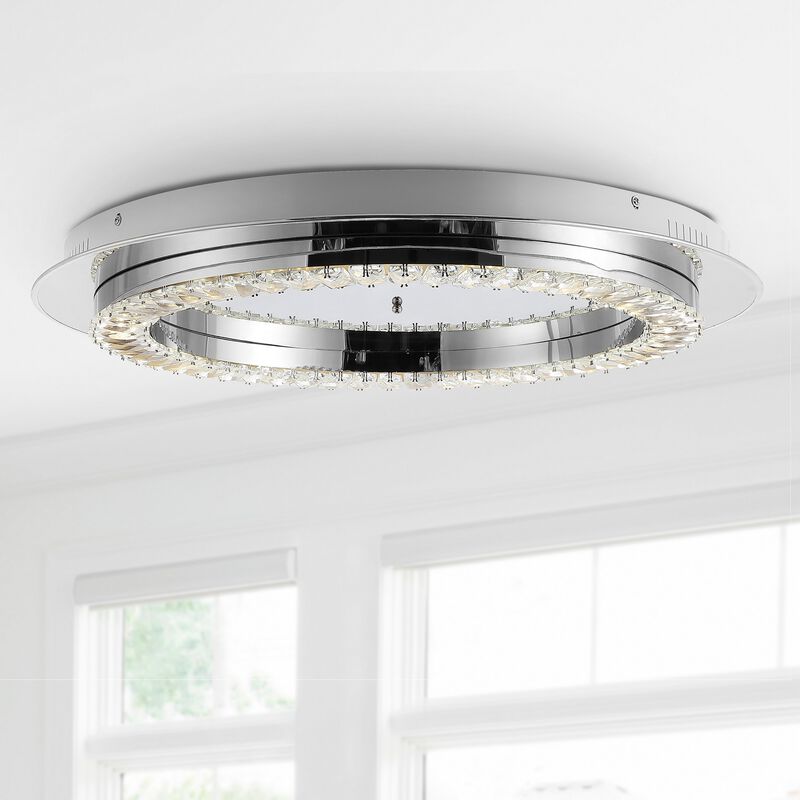 Cristal Integrated Iron/Crystal Glam LED Flush Mount