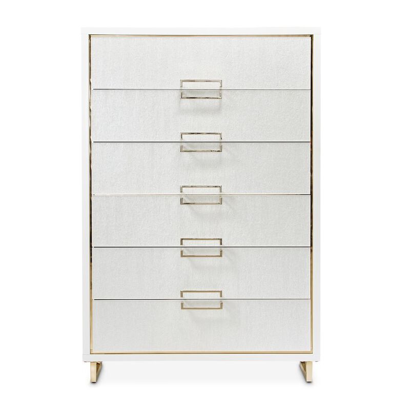 Michael Amini Palm Gate 6-Drawer Chest - Cloud White