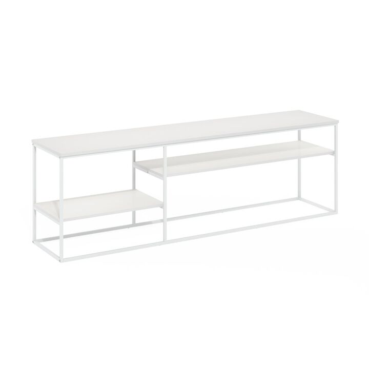 Moretti Modern Lifestyle TV Stand for TV up to 78 Inch, Solid White/White
