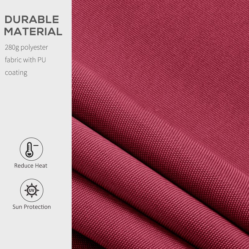 Wine Red Patio Cover: 8'x7' Retractable Awning with Crank Handle