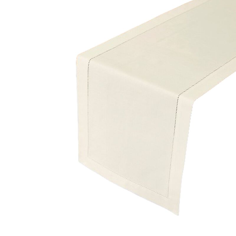 Solino Home Cotton Linen Table Runner - Cotton Linen Hemstitch