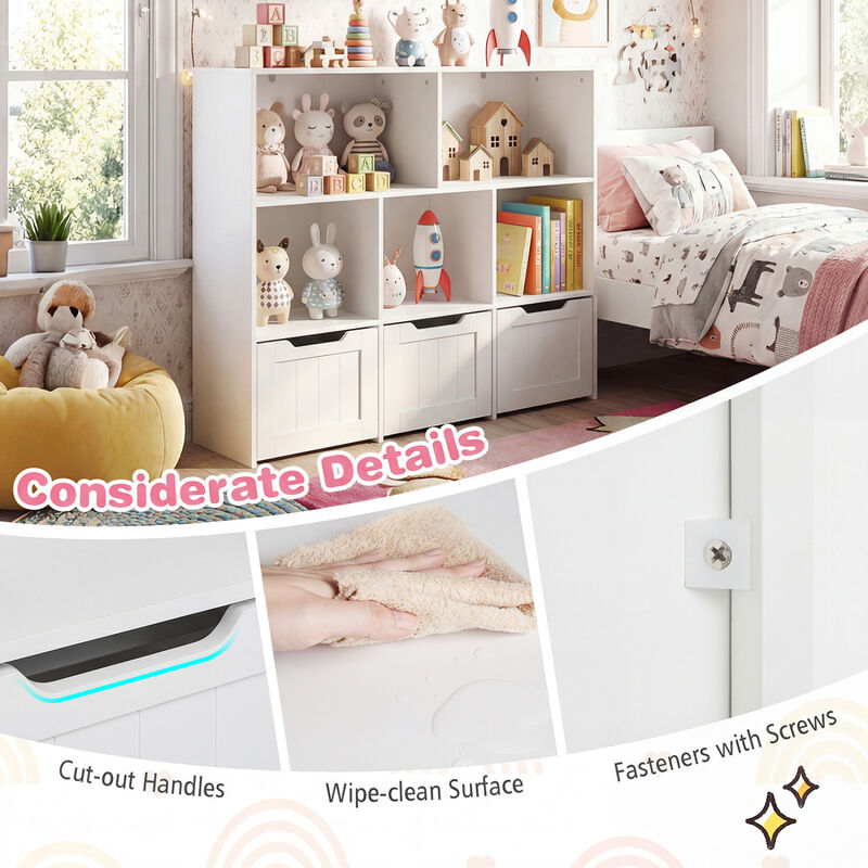 Kids Toy Organizer with Movable Drawers and Open Cubby Storage image number 7