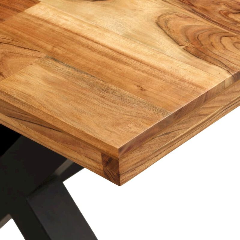 Dining Table Natural Wood, Black