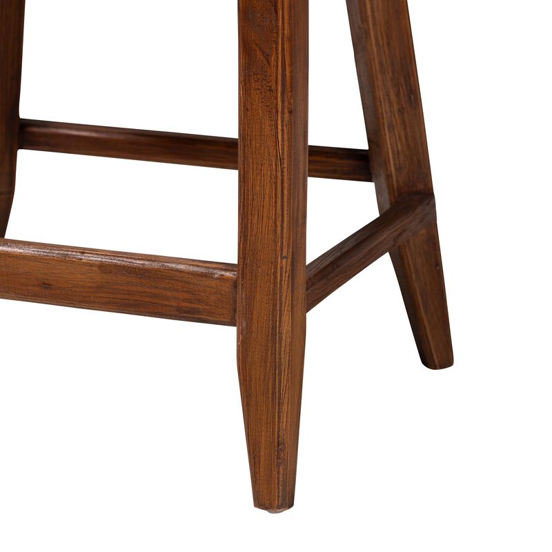 bali & pari Ridley Seagrass Counter Stool with Mahogany Wood Frame - Coastal Seating with Woven Square Back and Cushioned Seat for Kitchen Island or Breakfast Bar image number 6