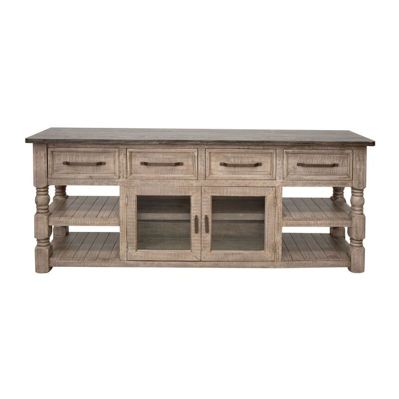 Crafters and Weavers Aria Solid Wood TV Stand - 78.75