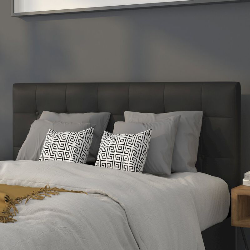 Flash Furniture Tufted Upholstered Full Size Headboard in Black Vinyl image number 6