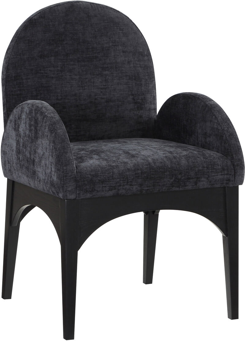 Meridian Furniture Waldorf Black Chenille Fabric Dining Chair image number 0