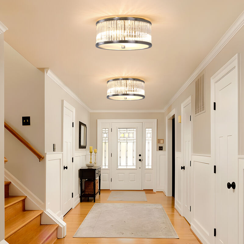 Modern 2-Light Flush Mount Ceiling Light with Clear Glass image number 4