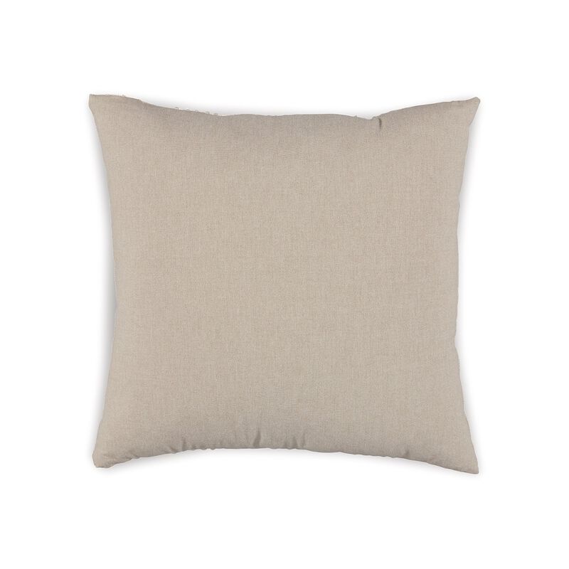 Square Accent Throw Pillow, 20 Inch, Striped Cotton, White, Tan Brown - Benzara