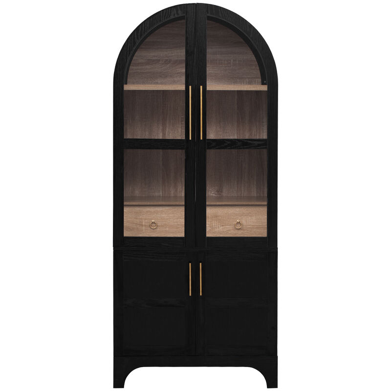 Merax Arched Kitchen Pantry Cabinet with Door Shelves image number 0