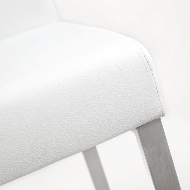Tov Furniture Denmark White Performance Vegan Leather and Stainless Steel Counter Stool - Set of 2 image number 5