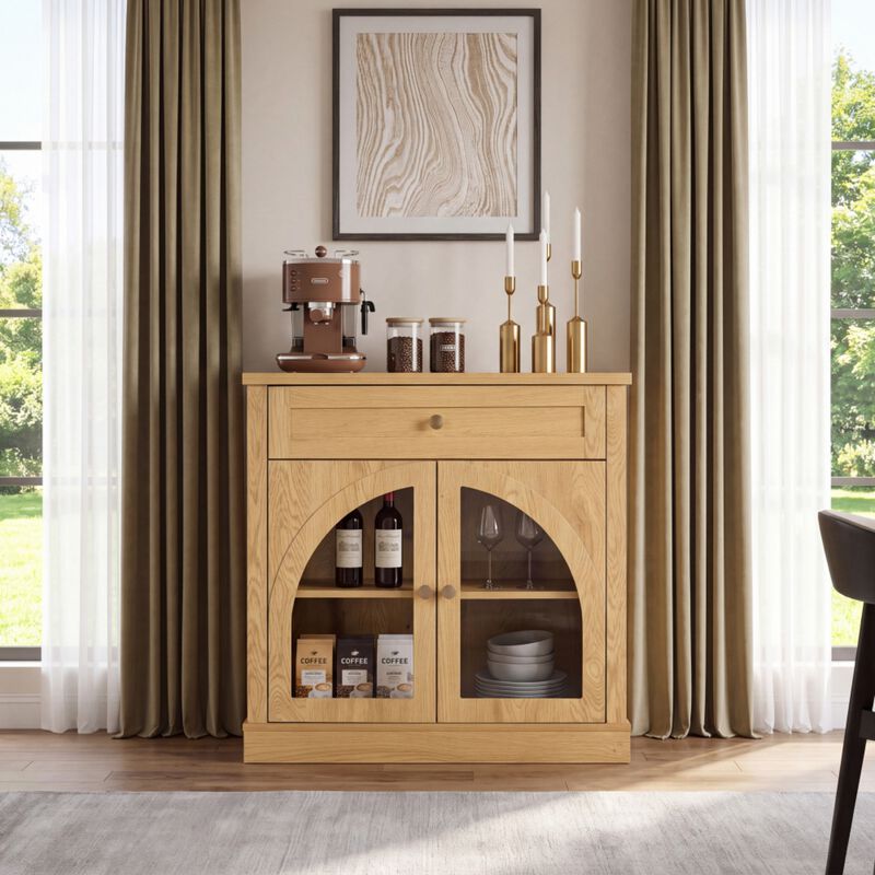 Medful Arched Glass Door Sideboard Cabinet image number 1