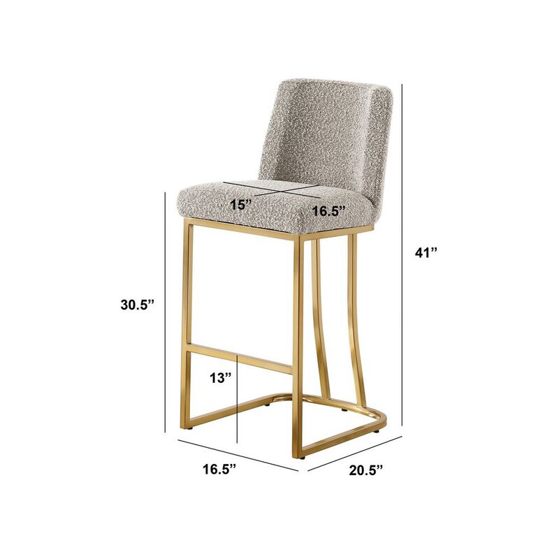 Best Quality Furniture Gray With Gold Base Barstools, Set Of 2