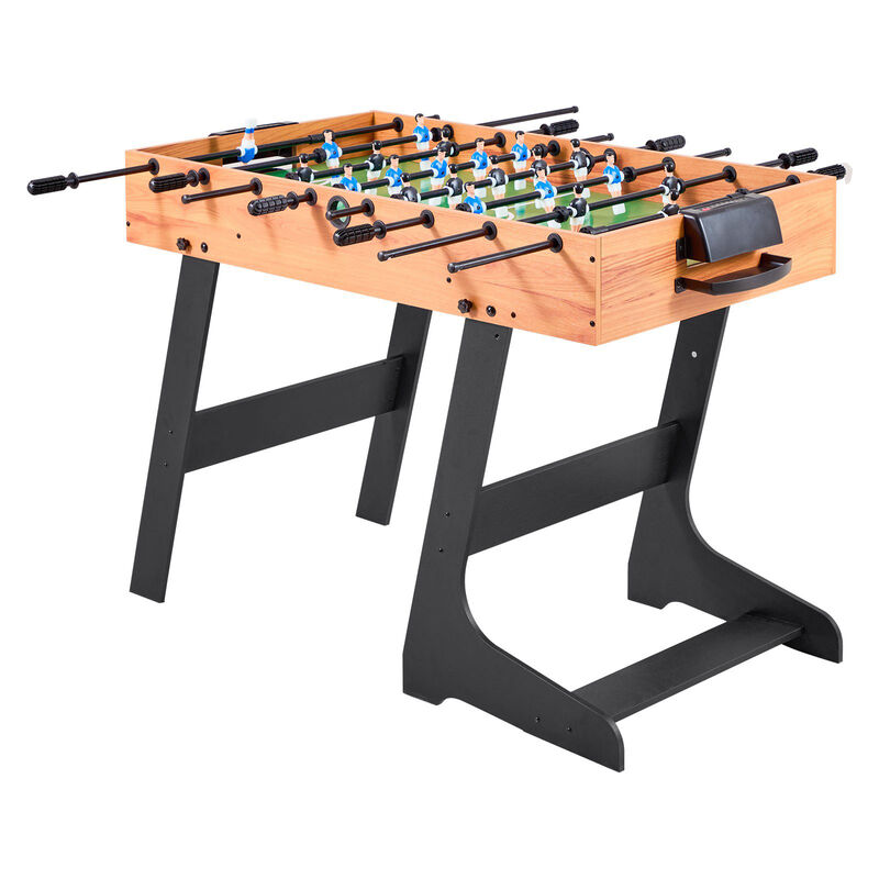 Standard Size Folding Foosball Table for Family, Game Room, Includes 2 Balls-Brown image number 0