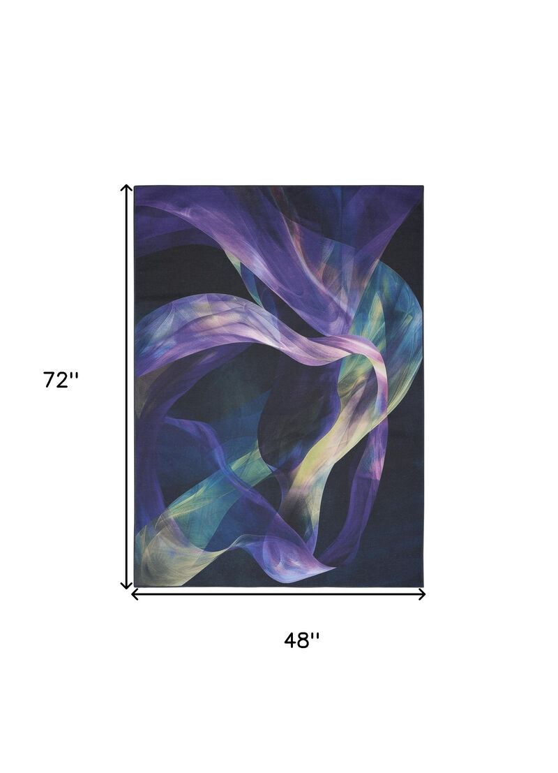 HomeRoots Abstract Power Loom Non Skid Area Rug image number 3