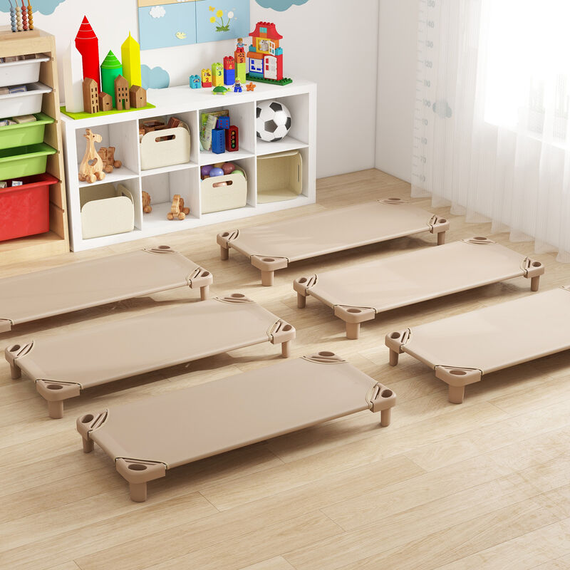 Stackable Rest Cots for Toddlers Pack of 6 with Easy-Clean Oxford Fabric