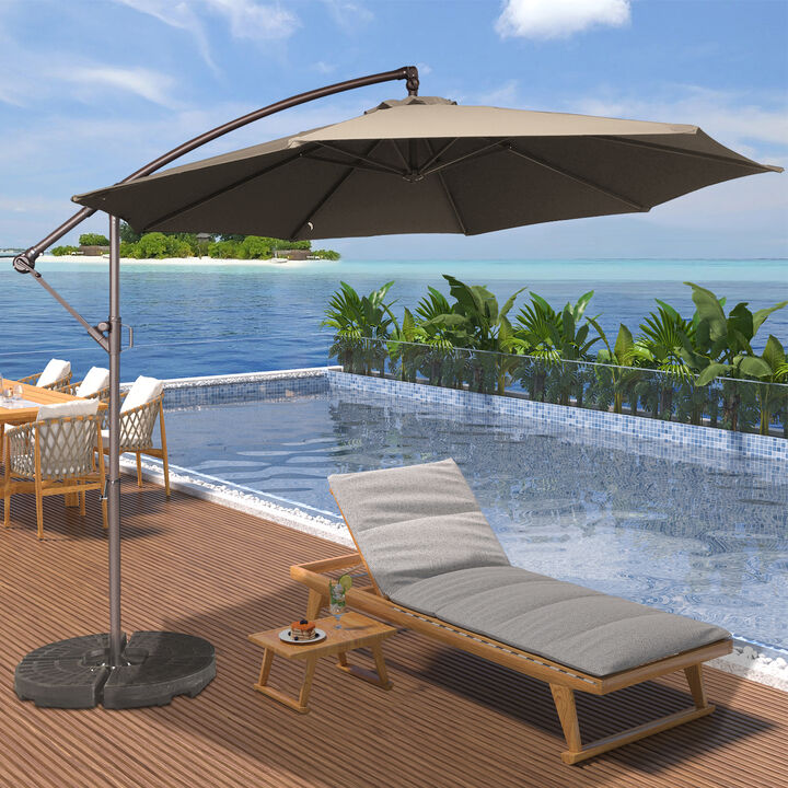 10-ft Outdoor Umbrella Crank Cantilever Patio Umbrella Without Base