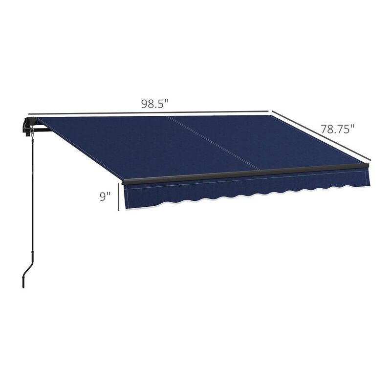 Hivvago 8' x 6.5' Manual Retractable Sunshade Awning image number 2