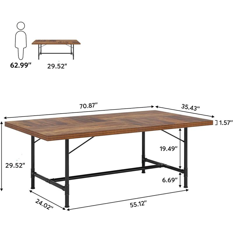 Tribesigns 70.8" Conference Table Dining Table Boardroom Desk image number 4