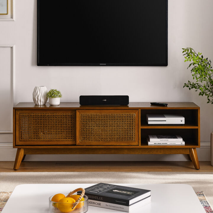 Streamdale Modern Rattan TV Stand for 65 Inch TV