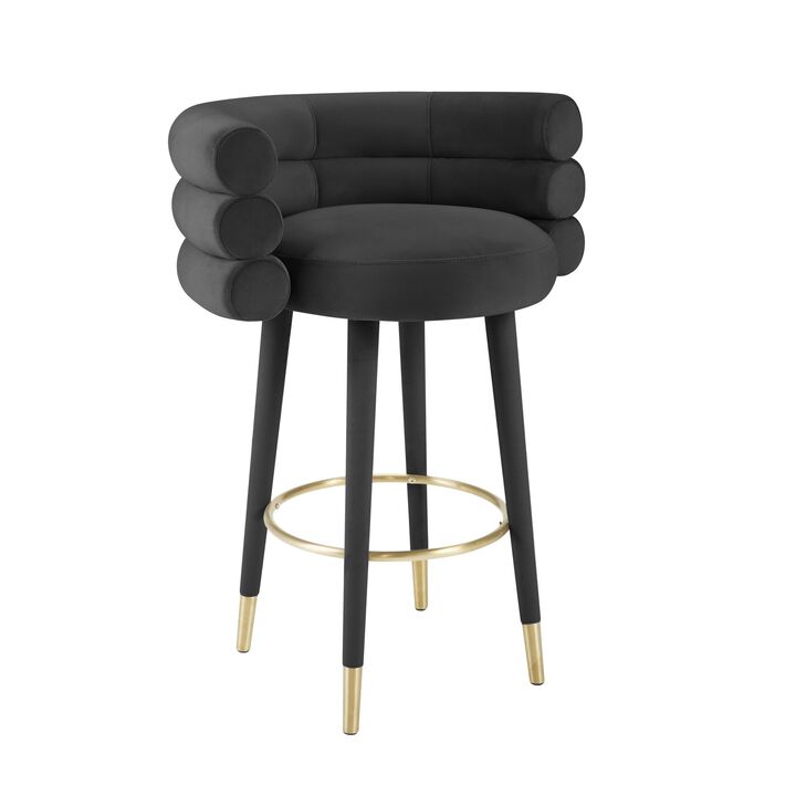 Casafoyer Betty Black Velvet Barstool