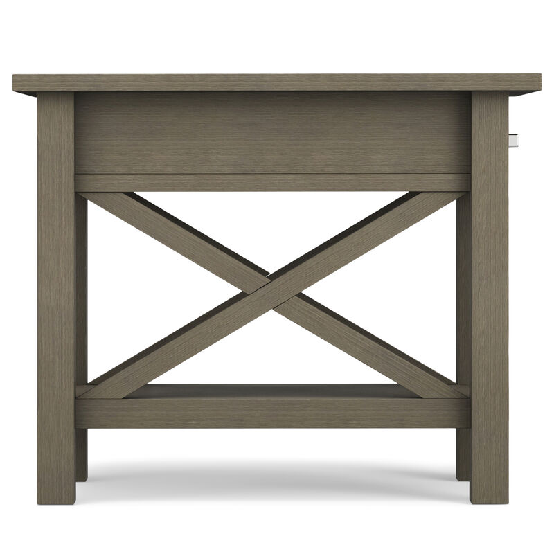 Kitchener SOLID WOOD 14 inch Wide Rectangle Contemporary Narrow Side Table in Farmhouse Grey
