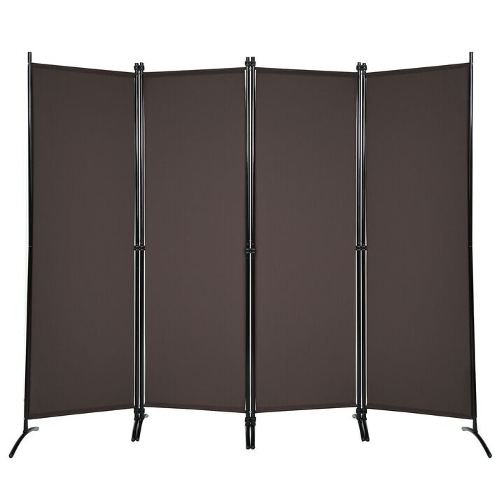 4-Panel  Room Divider with Steel Frame