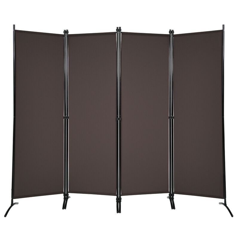 4-Panel  Room Divider with Steel Frame