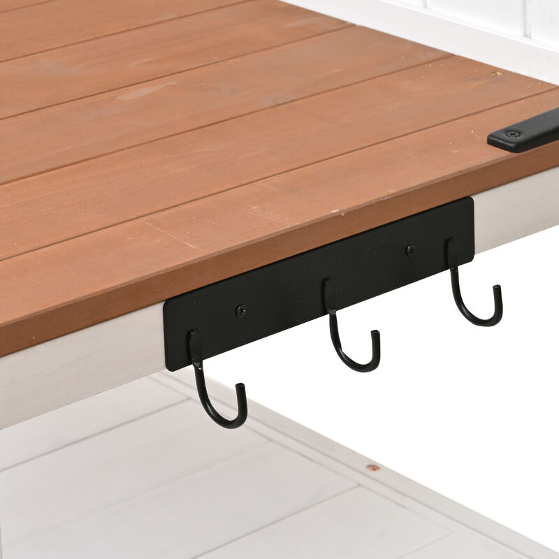 Merax Potting Bench with Hutch Solid Fir Wood Garden Workstation image number 4