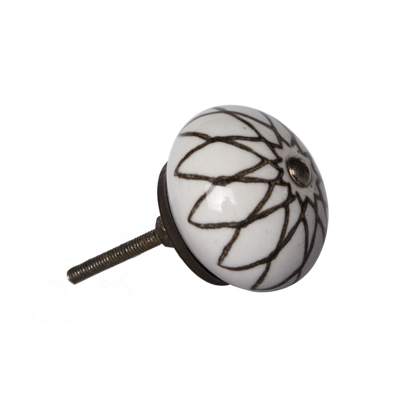 HomeRoots Set of Eight Brown Ceramic And Metal Drawer Pull Knobs image number 2