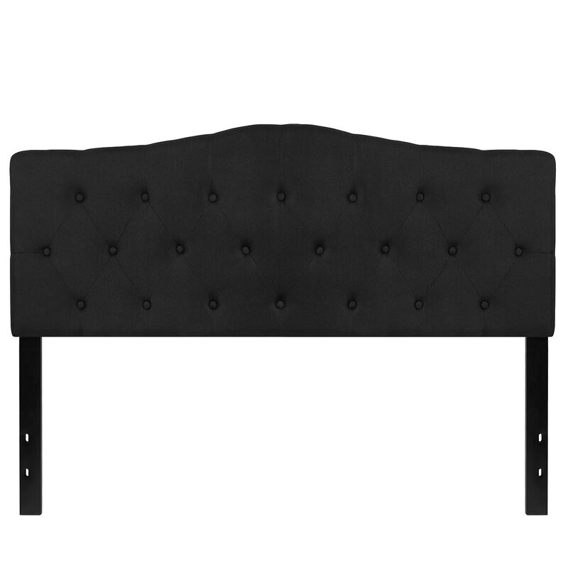 Flash Furniture Cambridge Tufted Upholstered Queen Size Headboard in Black Fabric