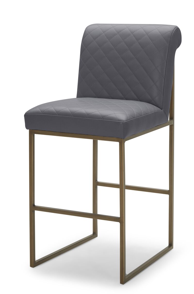 Diamond Patterned Bar Stool in Dark Grey image number 0
