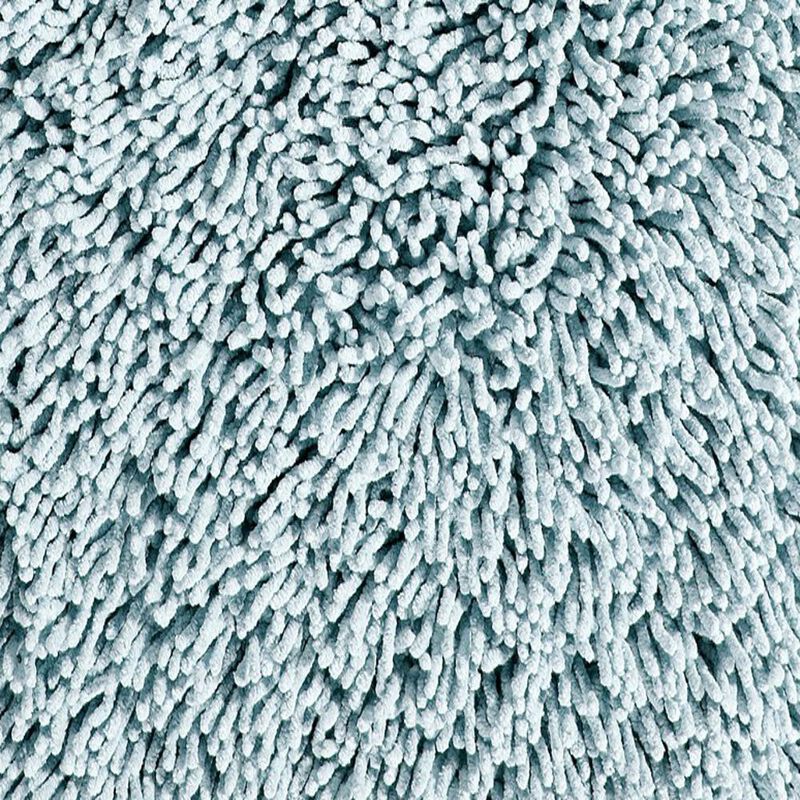Knightsbridge Chenille Shaggy 220 GSF Non Skid Back Bath Rug Set - 2- Piece - 17x24 and 21x34", Light Blue