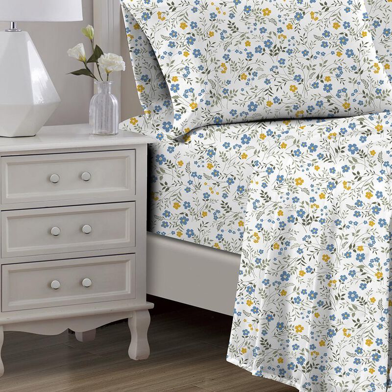 RT Designers Collection Sara 1000 Thread Count CVC Ultra Soft Sheet Set Blue Twin