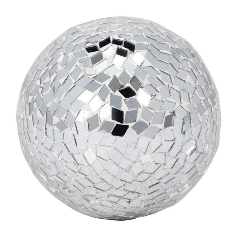 Wood, 10" Mosaic Mushroom, Silver image number 4