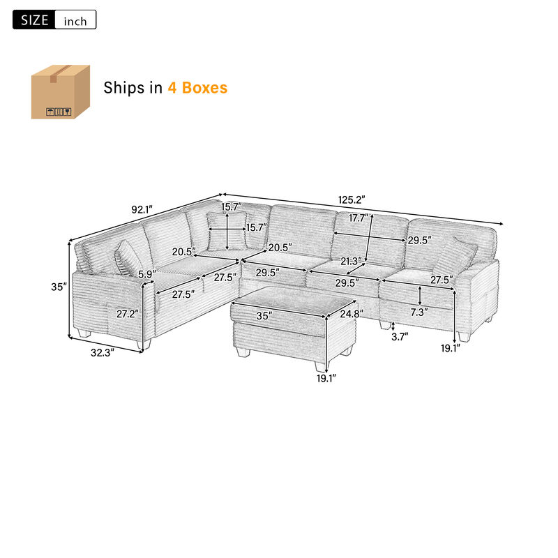 Merax Sectional Sofa U-shaped Sectional