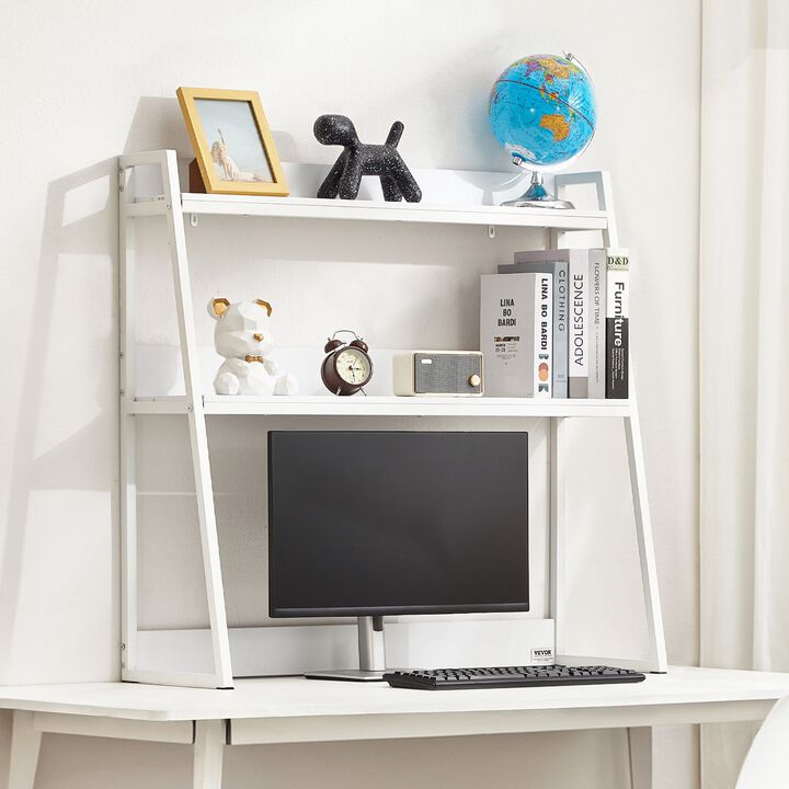 2-Tier Desktop Bookshelf Organizer with Storage Rack for Office and Home