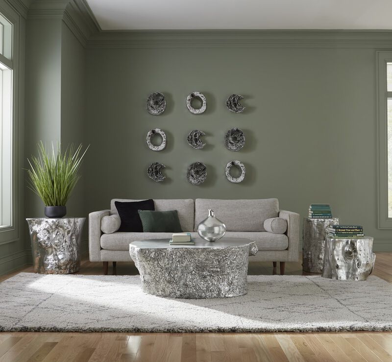 Cast Eroded Wood Circle Wall Tile