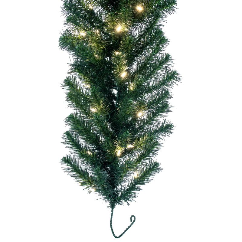 Vickerman 9' Douglas Fir Artificial Christmas Garland - Warm White LED Lights - Faux Fir Christmas Garland - Indoor Outdoor Garland- Reliable and Durable image number 2