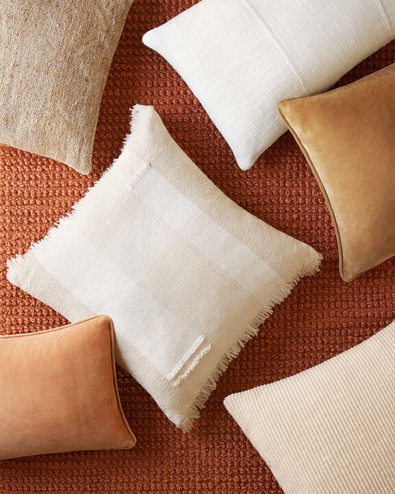 PMH1153 Gold 18"x18" Polyester Pillow by Magnolia Home by Joanna Gaines x Loloi