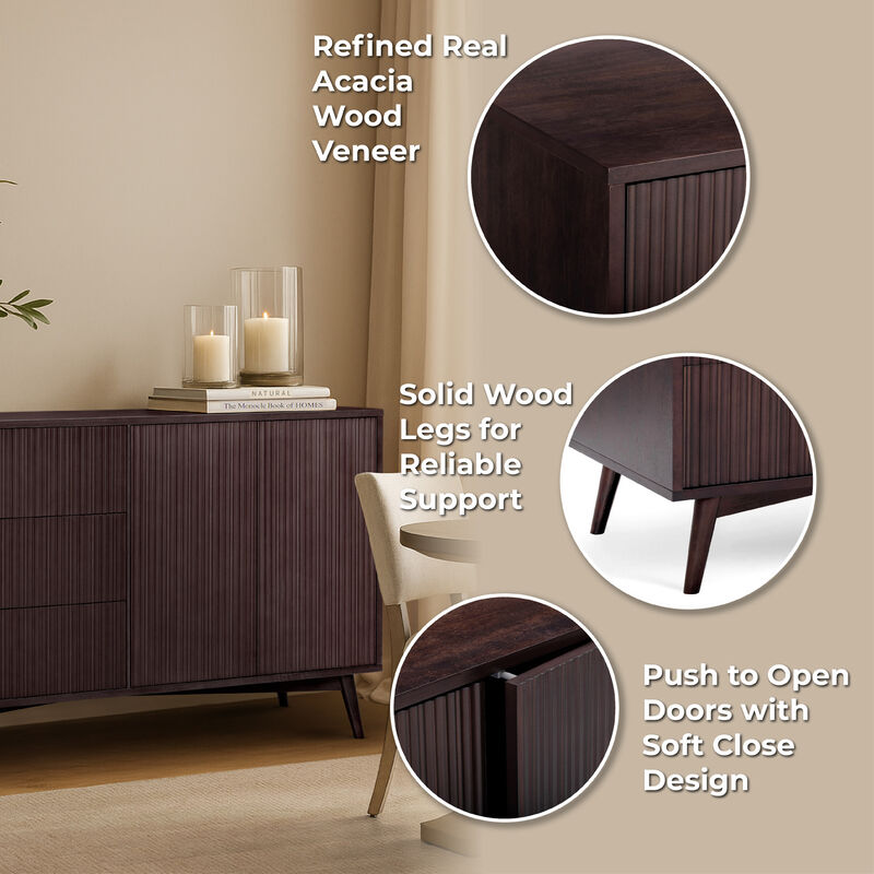 Tremolo Sideboard Cabinet with Fluted Fronts & Modern Design image number 2