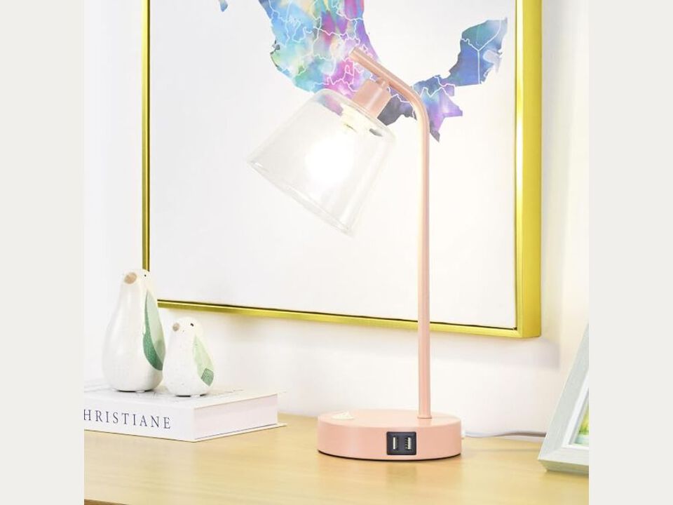 Tiffany Style Stained Glass Table Lamp in Green Wisteria Color for Bedroom Living Room Home Office Decor