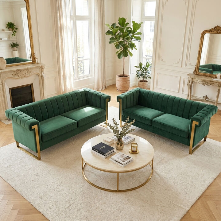 Satwud Luxury Velvet Sofa Set