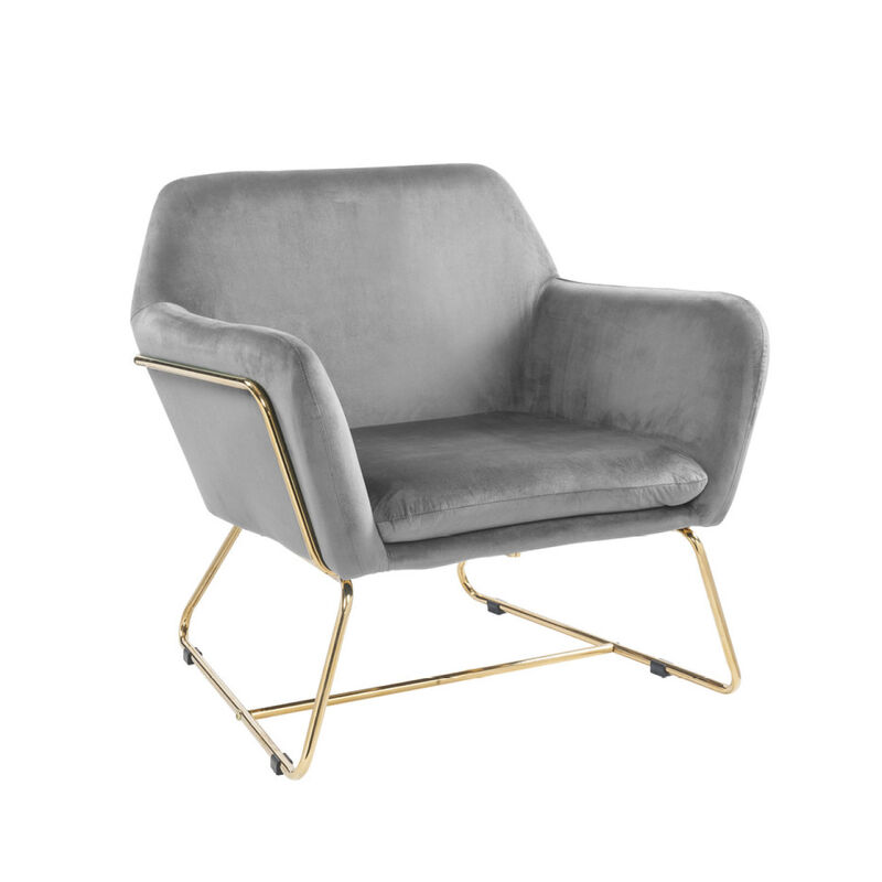 Streamdale Keira Velvet Accent Chair With Metal Base