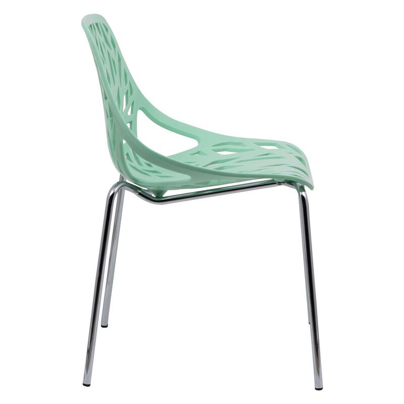 LeisureMod Modern Asbury Dining Chair w/ Chromed Legs image number 2
