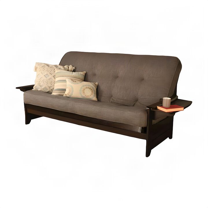 Phoenix Frame Queen-Espresso Finish-Linen Cocoa Mattress