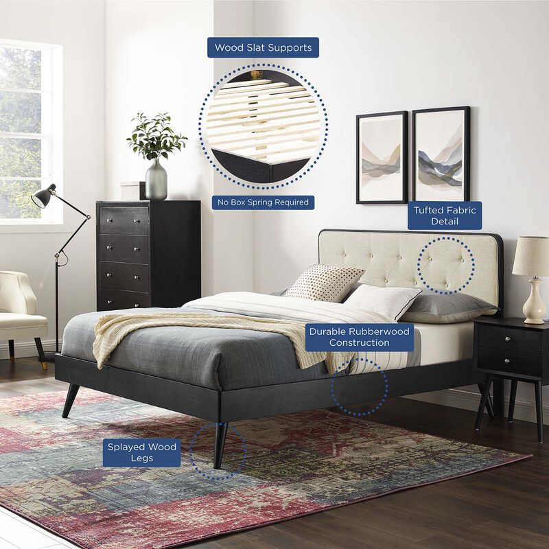 Modway - Bridgette Full Wood Platform Bed with Splayed Legs image number 9