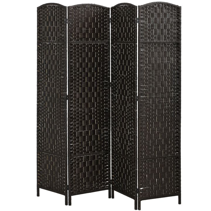 Hivvago 4-Panel Woven Privacy Screen for Home and Office
